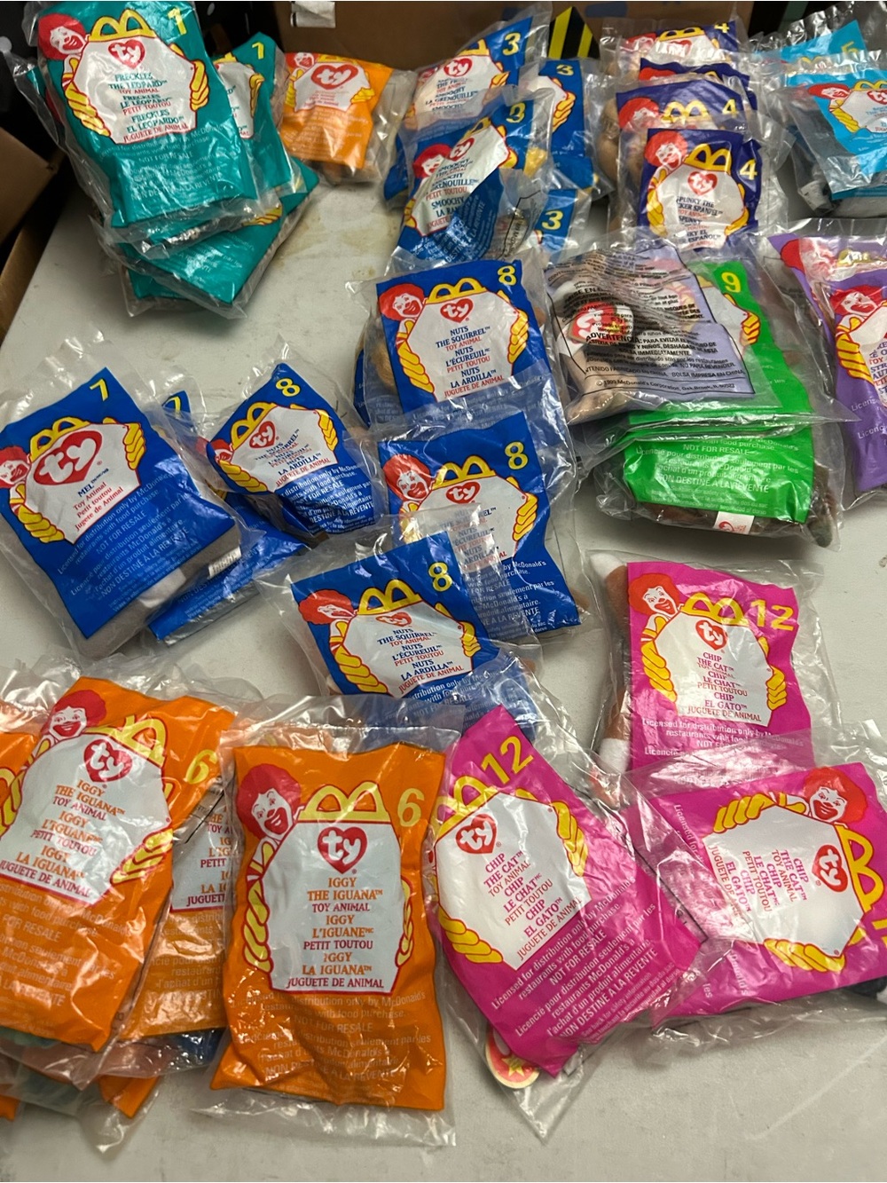 Ty Beanie Babies regular & McDonald's Assorted Color Party Favors - in pkgs